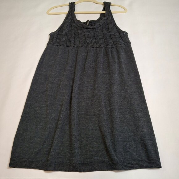 Babydoll  Cable Knit Dress Jumper Size M Empire Waist Chunky Cable Knit on Top - Picture 5 of 16